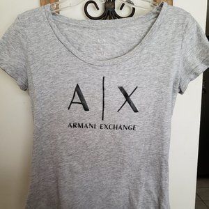 ARMANI EXCHANGE Gray Logo Tee